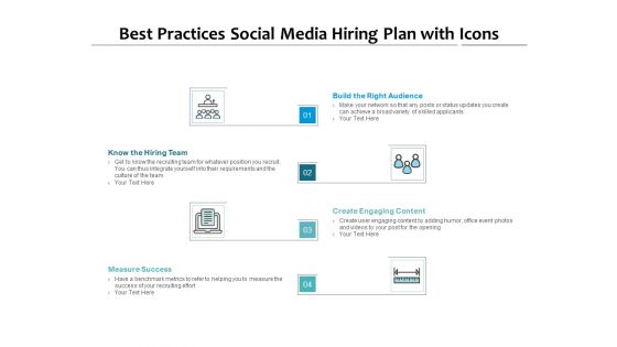Best Practices Social Media Hiring Plan With Icons Ppt PowerPoint Presentation Inspiration Deck