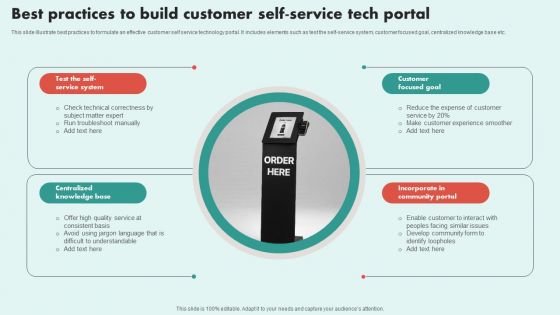 Best Practices To Build Customer Self Service Tech Portal Demonstration PDF