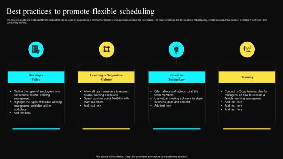 Best Practices To Promote Flexible Scheduling Mockup PDF