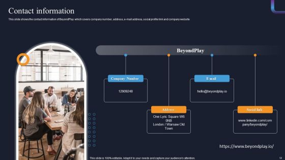 Beyondplay Investment Pitch Deck Ppt PowerPoint Presentation Complete With Slides