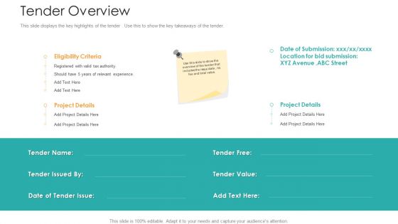 Bid Control Tender Overview Ppt Pictures Clipart Images PDF