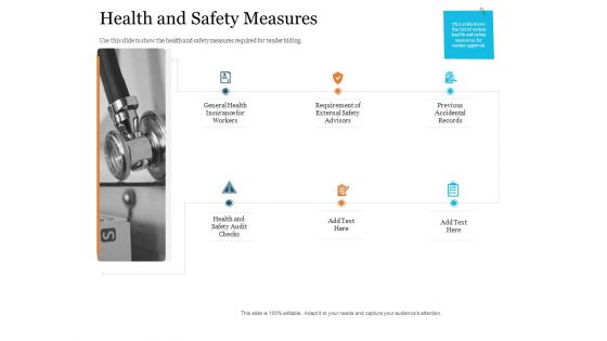 Bid Governance Analysis Health And Safety Measures Ppt Icon Design Inspiration PDF