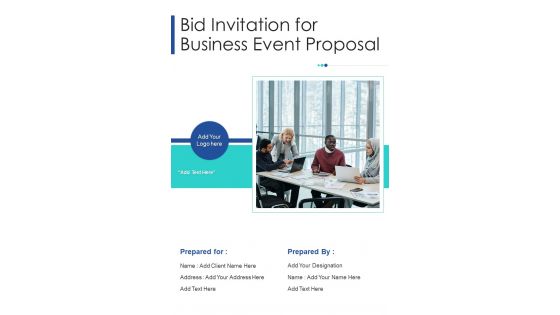 Bid Invitation For Business Event Proposal Example Document Report Doc Pdf Ppt