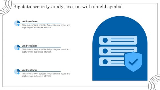 Big Data Security Analytics Icon With Shield Symbol Background PDF