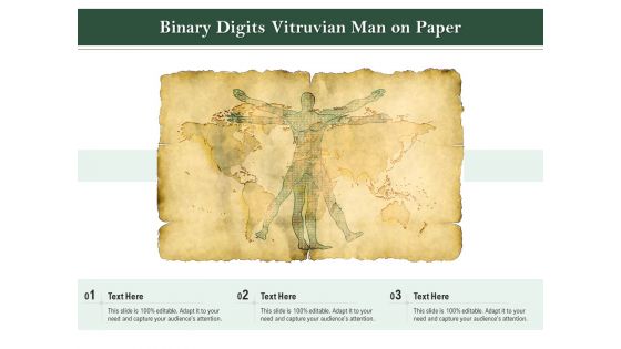 Binary Digits Vitruvian Man On Paper Ppt PowerPoint Presentation Gallery Templates PDF