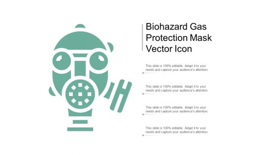 Biohazard Gas Protection Mask Vector Icon Ppt Powerpoint Presentation Summary Skills