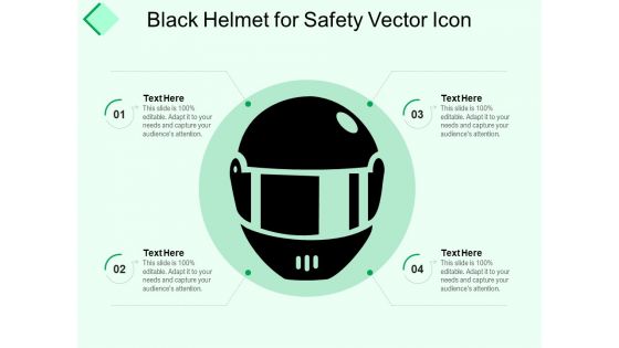 Black Helmet For Safety Vector Icon Ppt PowerPoint Presentation File Graphics PDF