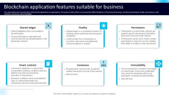 Blockchain Application Features Suitable For Business Download PDF
