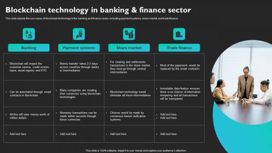 Blockchain Technology In Banking And Finance Sector Graphics PDF