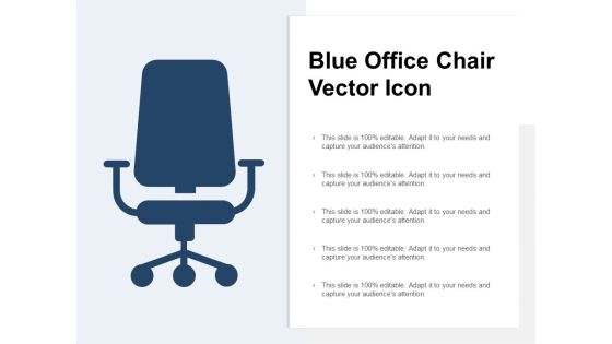 Blue Office Chair Vector Icon Ppt PowerPoint Presentation Ideas Display