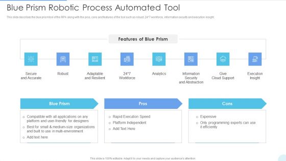 Blue Prism Robotic Process Automated Tool Designs PDF