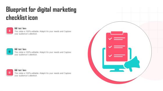 Blueprint For Digital Marketing Checklist Icon Designs PDF