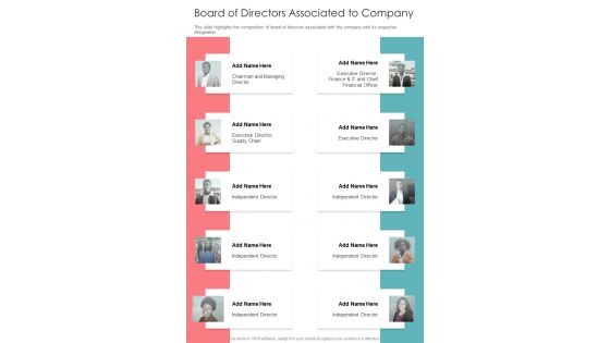 Board Of Directors Associated To Company One Pager Documents Board Of Directors Associated To Company One Pager Documents