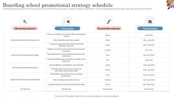 Boarding School Promotional Strategy Schedule Topics PDF Boarding School Promotional Strategy Schedule Topics PDF