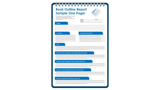 Book Outline Report Sample One Pager PDF Document PPT Template