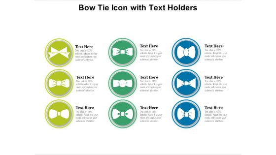 Bow Tie Icon With Text Holders Ppt PowerPoint Presentation File Guide PDF