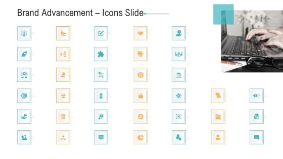 Brand Advancement Icons Slide Ppt PowerPoint Presentation Icon Tips PDF