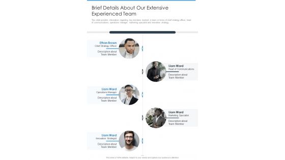 Brand Building And Promotion Brief Details About Our Extensive One Pager Sample Example Document