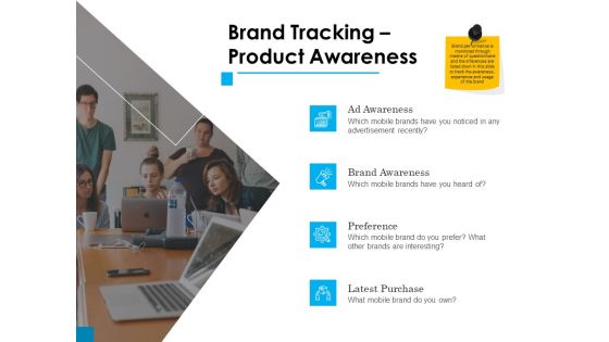 Brand Building Brand Tracking Product Awareness Ppt Styles Icon PDF