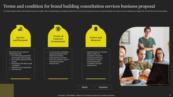 Brand Building Consultation Services Business Proposal Ppt PowerPoint Presentation Complete Deck With Slides
