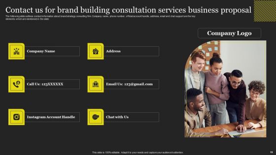 Brand Building Consultation Services Business Proposal Ppt PowerPoint Presentation Complete Deck With Slides