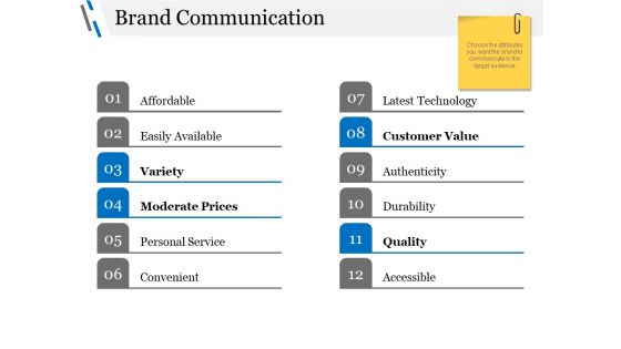 Brand Communication Ppt PowerPoint Presentation Infographics Master Slide