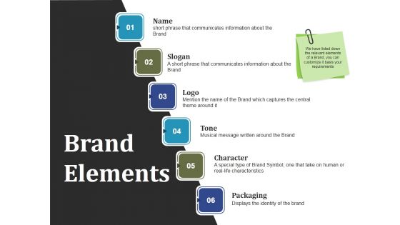 Brand Elements Ppt PowerPoint Presentation Gallery Deck