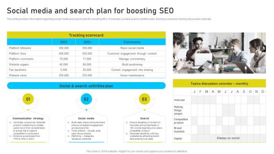 Brand Identity Management Toolkit Social Media And Search Plan For Boosting Seo Elements PDF