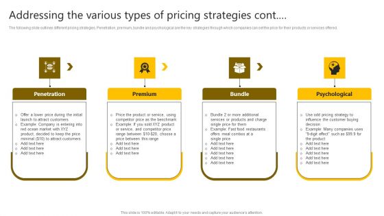 Brand Improvement Techniques To Build Consumer Loyalty Addressing The Various Types Of Pricing Strategies Topics PDF