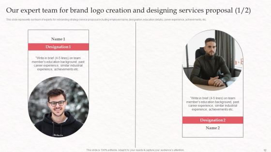 Brand Logo Creation And Designing Services Proposal Ppt PowerPoint Presentation Complete Deck With Slides