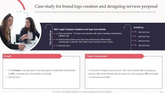 Brand Logo Creation And Designing Services Proposal Ppt PowerPoint Presentation Complete Deck With Slides