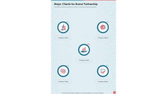 Brand Partnership Service Proposal Major Clients For Brand Partnership One Pager Sample Example Document