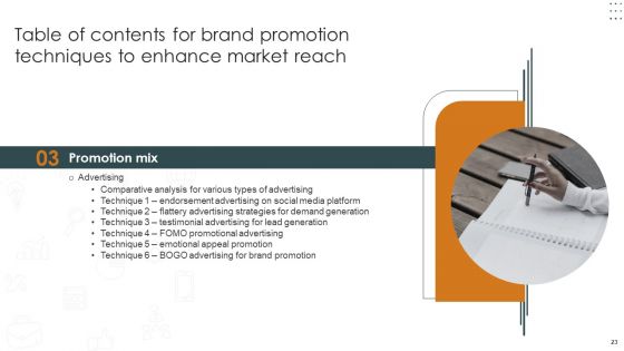 Brand Promotion Techniques To Enhance Market Reach Ppt PowerPoint Presentation Complete Deck With Slides