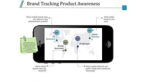 Brand Tracking Product Awareness Ppt PowerPoint Presentation Show Deck