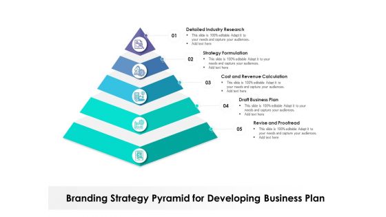 Branding Strategy Pyramid For Developing Business Plan Ppt PowerPoint Presentation File Graphics Pictures PDF