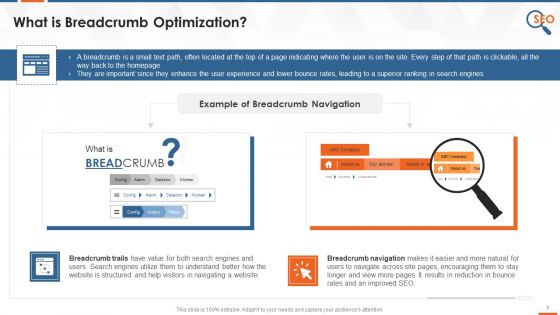 Breadcrumb Optimization With Example Training Ppt