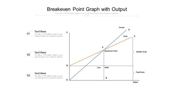 Breakeven Point Graph With Output Ppt PowerPoint Presentation Show Sample PDF