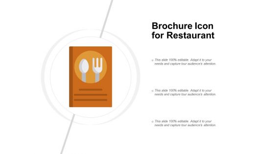 Brochure Icon For Restaurant Ppt PowerPoint Presentation Show Visual Aids