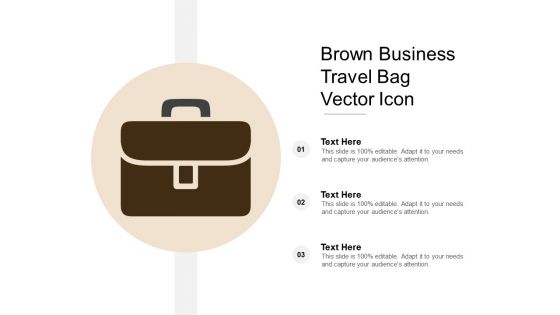 Brown Business Travel Bag Vector Icon Ppt Powerpoint Presentation Styles Visual Aids
