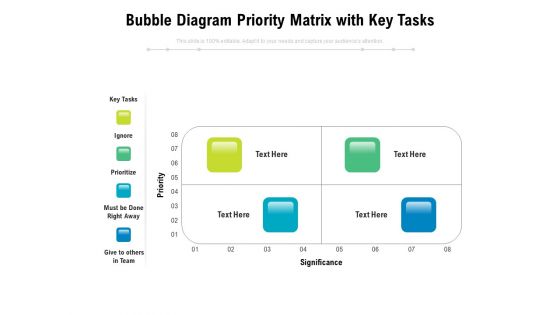 Bubble Diagram Priority Matrix With Key Tasks Ppt PowerPoint Presentation Outline Tips PDF