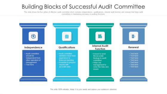 Building Blocks Of Successful Audit Committee Ppt PowerPoint Presentation File Skills PDF