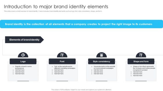 Building Brand Leadership Strategy To Dominate The Market Introduction To Major Brand Identity Elements Sample PDF
