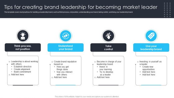 Building Brand Leadership Strategy To Dominate The Market Tips For Creating Brand Leadership For Becoming Market Leader Wd Topics PDF