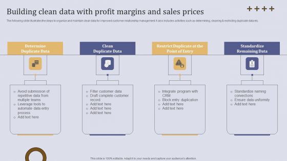 Building Clean Data With Profit Margins And Sales Prices Ppt Outline Ideas PDF Building Clean Data With Profit Margins And Sales Prices Ppt Outline Ideas PDF