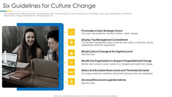 Building Efficient Work Environment Six Guidelines For Culture Change Slides PDF