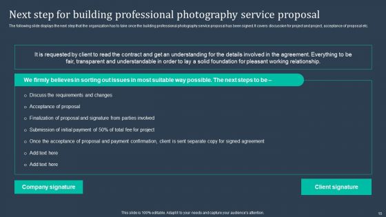 Building Professional Photography Service Proposal Ppt PowerPoint Presentation Complete Deck With Slides