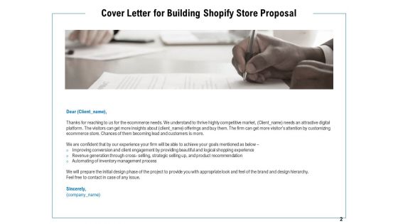 Building Shopify Store Proposal Ppt PowerPoint Presentation Complete Deck With Slides