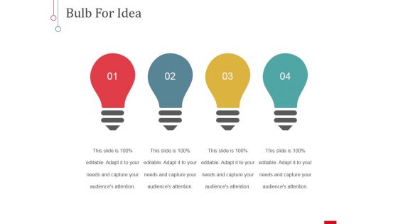 Bulb For Idea Ppt PowerPoint Presentation Infographic Template Tips