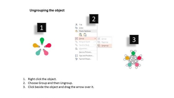 Bulb Infographic With Five Steps Powerpoint Templates