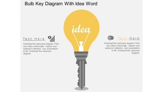 Bulb Key Diagram With Idea Word Powerpoint Templates